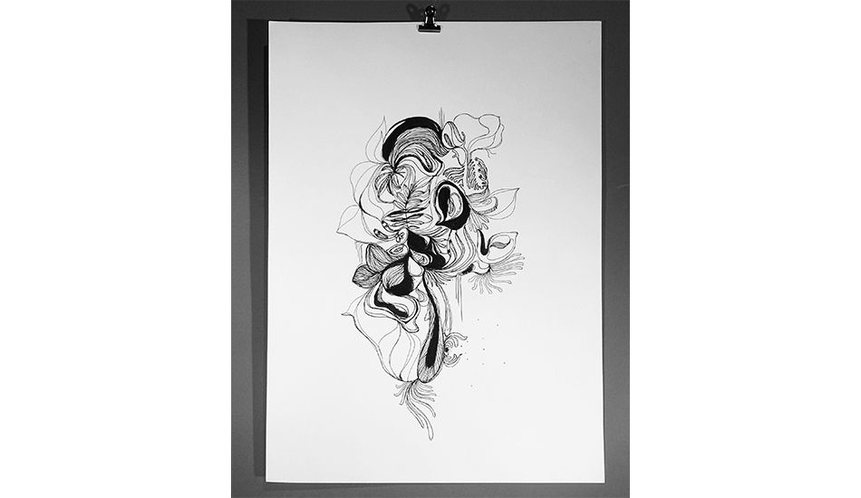 Dessin abstrait organique noir et blanc - Visuel 5