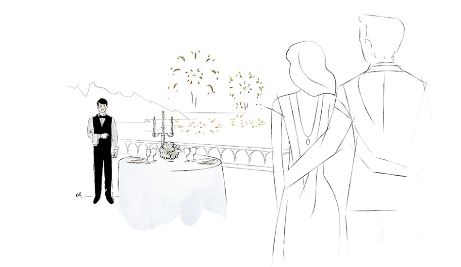 Essentiel Conciergerie - Illustration au trait et aquarelle pour service haut de gamme 4 par Cé. Cecile Reverdy