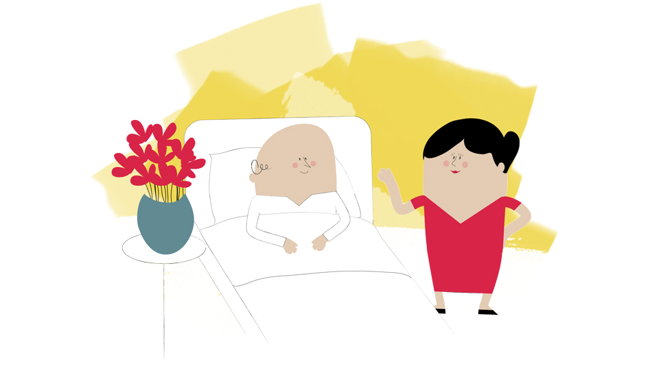 Radiothérapie - illustration de brochure médicale au ton décalé en oncologie 5 par Cé. Cecile Reverdy