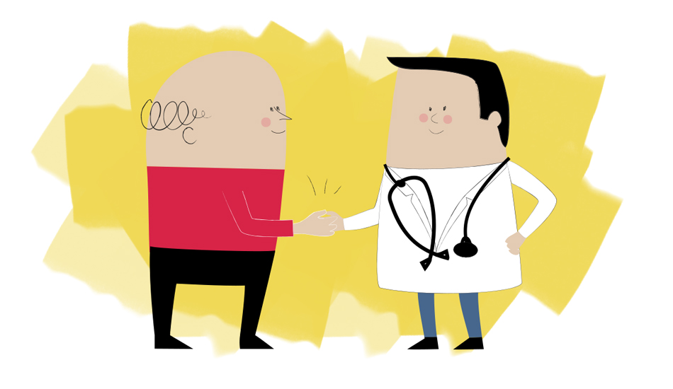 Radiothérapie - illustration de brochure médicale au ton décalé en oncologie 6 par Cé. Cecile Reverdy