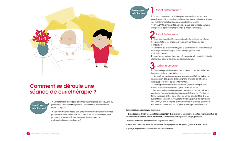 Radiothérapie - illustration de brochure médicale au ton décalé en oncologie 10 par Cé. Cecile Reverdy