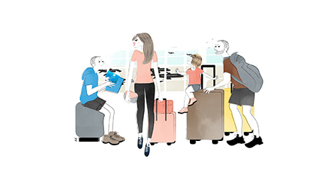 cé. cécile reverdy illustration famille cosmétique aquarelle luxe papier avène dermatologie  medical  fashion