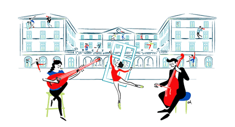 cé. cécile reverdy consevatoire-national-de-musique-et-de-danse-de-lyon voeux 2022 illustration .gif motion design animation